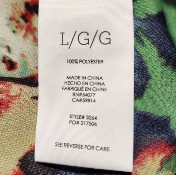 CAbi New Bloom Floral Tank Green Sleeveless Ruffle Flowy Lightweight 3264 L - Picture 12 of 13